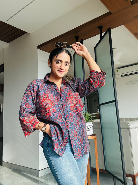 Indigo Earth Ajrakh Shirt