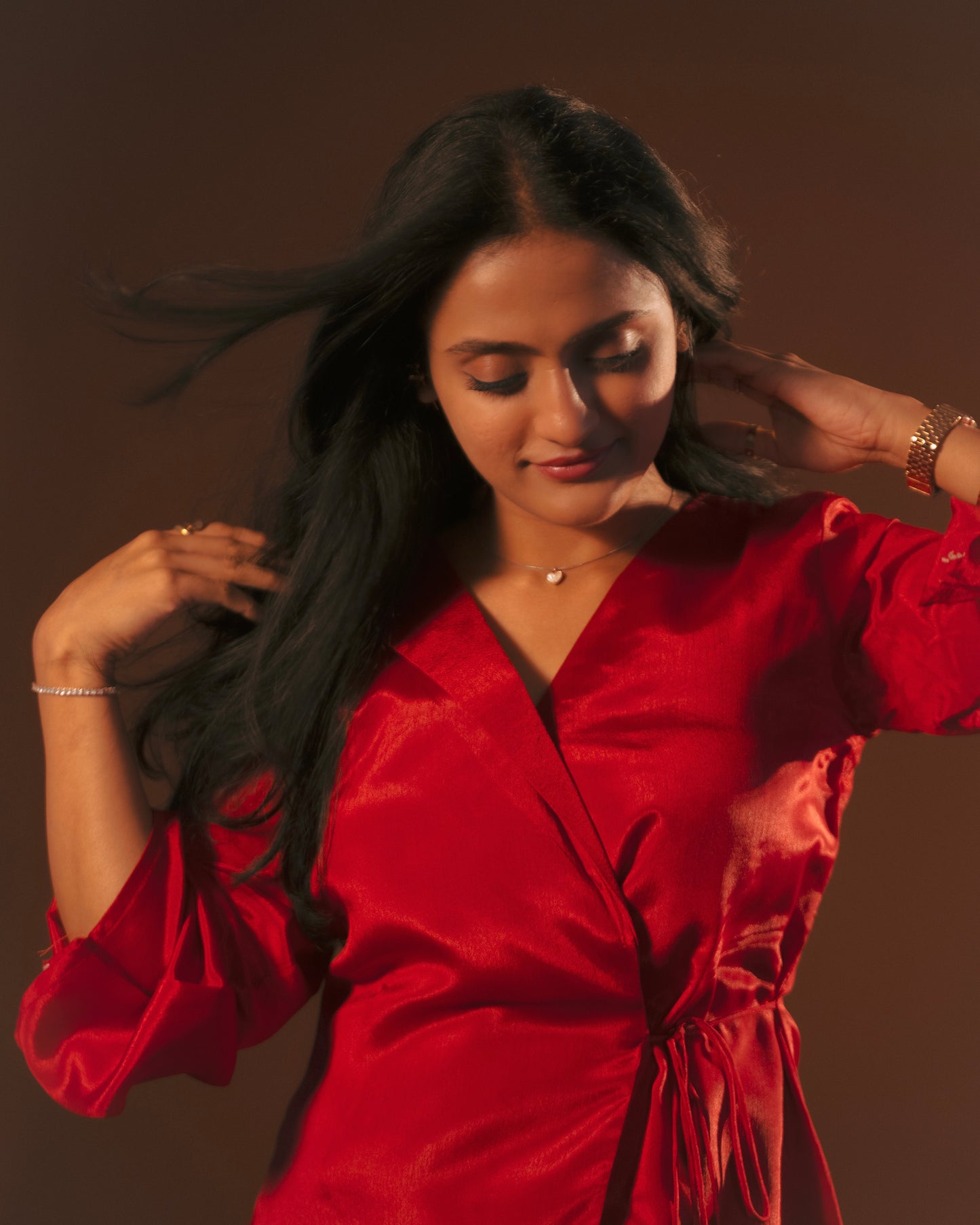 Crimson Wrap Top