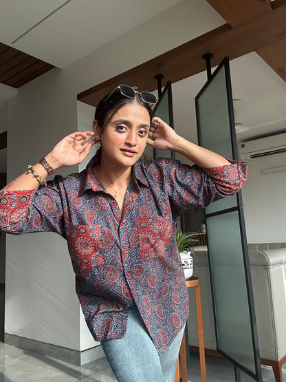 Indigo Earth Ajrakh Shirt