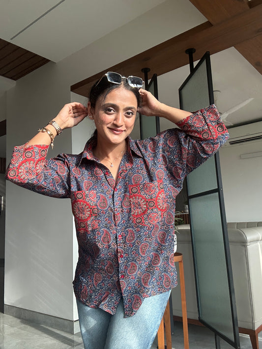 Indigo Earth Ajrakh Shirt