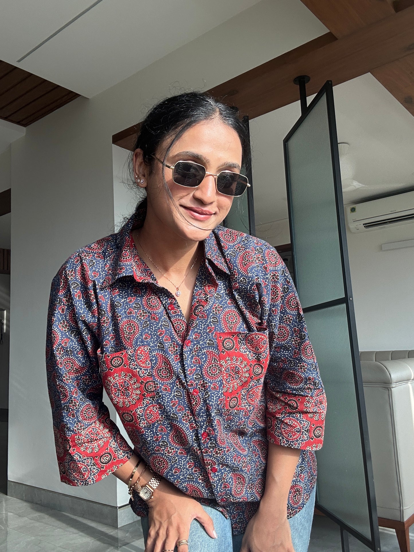 Indigo Earth Ajrakh Shirt