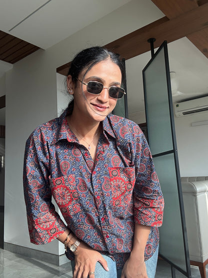 Indigo Earth Ajrakh Shirt
